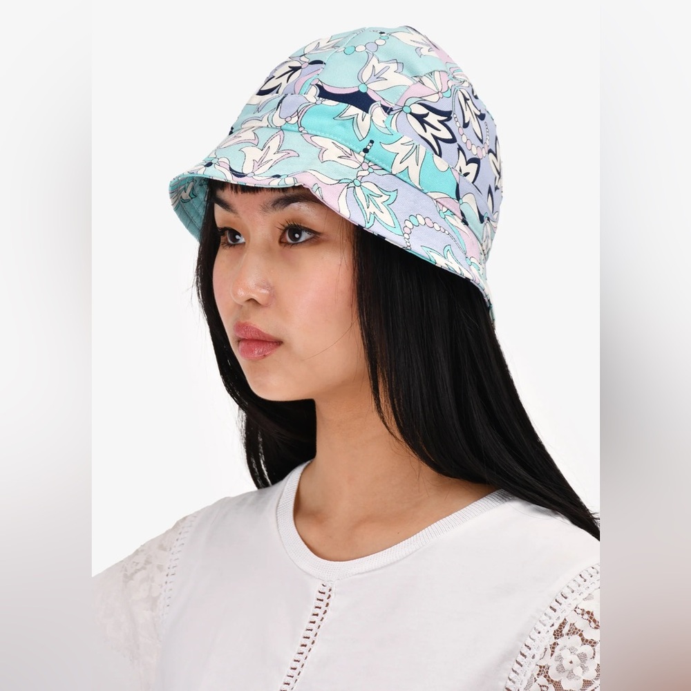 Emilio Pucci Floral Multicolour Canvas Bucket Hat